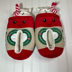 Plush Peppermint Mocha Cozy Slippers Size 5-6 NWT